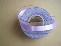 Stuha atlasov s monofilem 40 mm - fialov svtl se stbrem 030503(2)